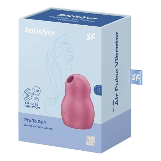 Satisfyer Pro To Go 1 - dobíjecí, vzduchový vibrátor na klitoris (červený)