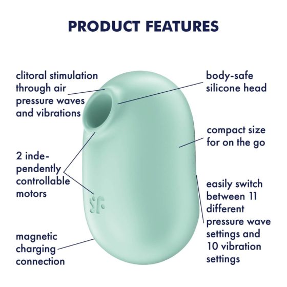Satisfyer Pro To Go 2 - dobíjecí, vzduchový vibrátor na klitoris (mátový)