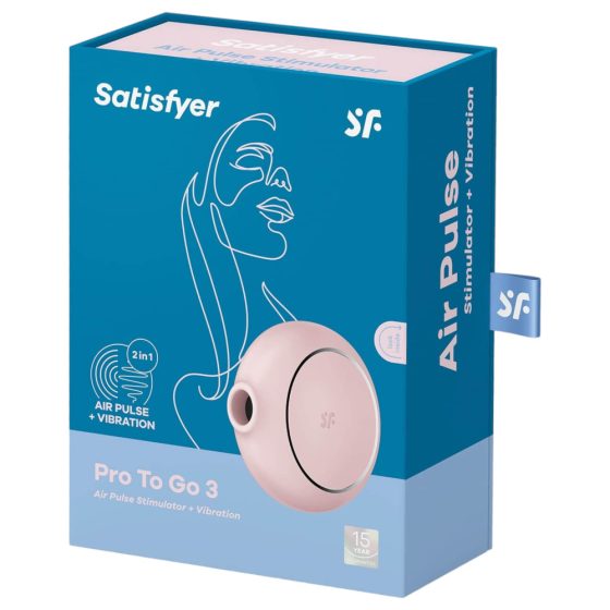 Satisfyer Pro To Go 3 - dobíjecí vzduchový vibrátor na klitoris (růžový)