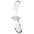 Satisfyer Double Crystal - oboustranné skleněné dildo - transparentní