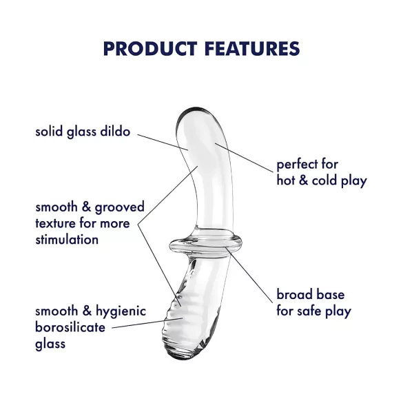Satisfyer Double Crystal - oboustranné skleněné dildo - transparentní