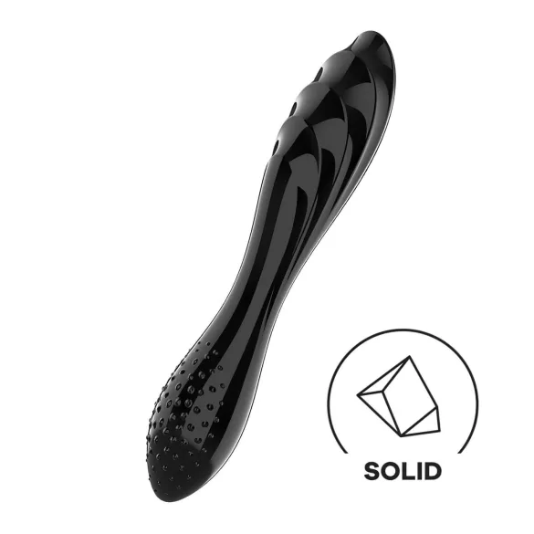 Satisfyer Dazzling Crystal 1 - skleněné dildo oboustranné - černé