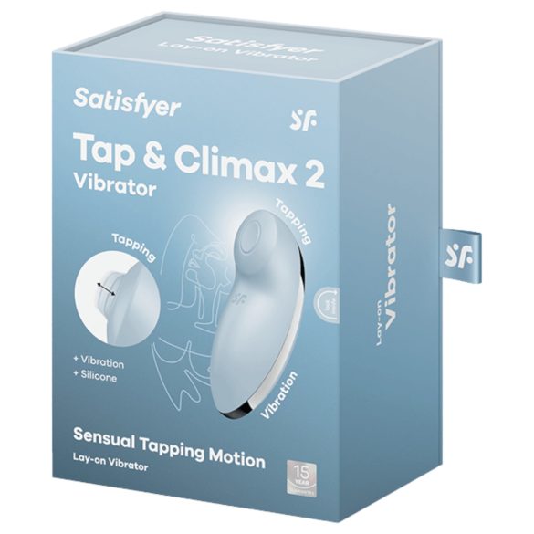 Satisfyer Tap & Climax 2 - vibrátor a stimulátor klitorisu 2v1 - modrý