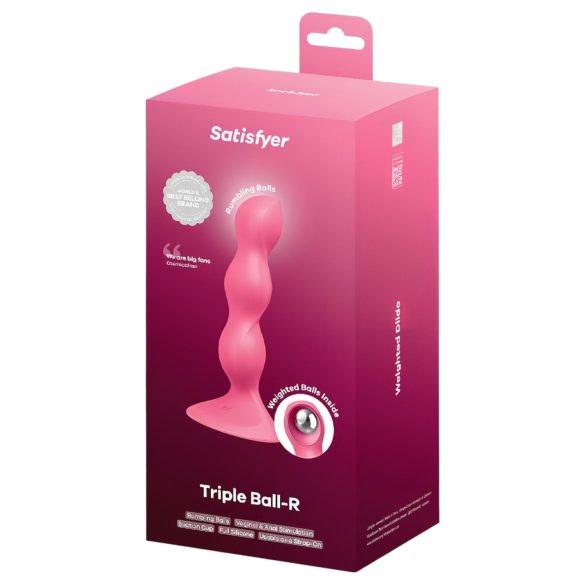 Satisfyer Triple Ball-R - anální vibrátor s kuličkami - růžový