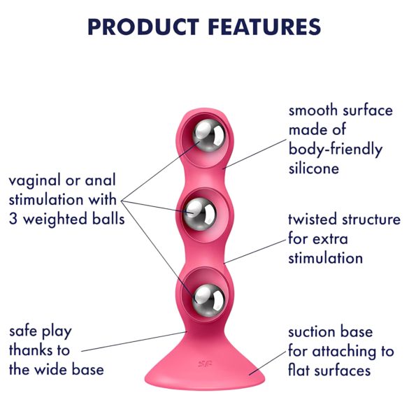 Satisfyer Triple Ball-R - anální vibrátor s kuličkami - růžový