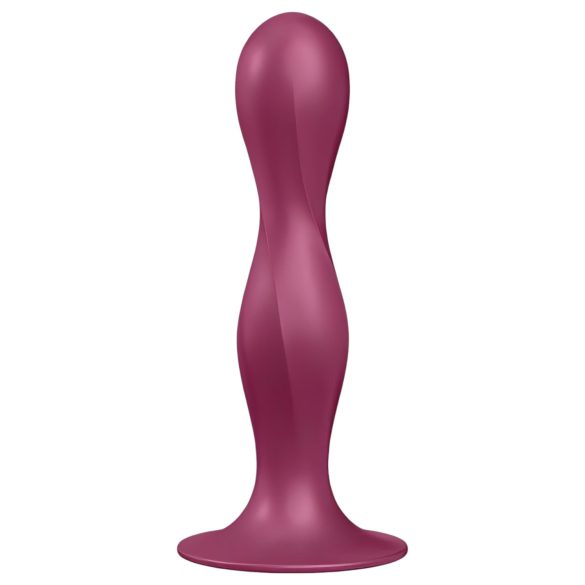 Satisfyer - dildo s přísavkou - vibrační, vážený - červená