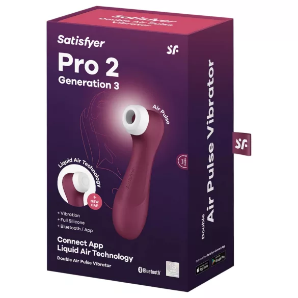 Satisfyer Pro 2 Gen3 - aplikací řízený stimulátor klitorisu s tlakovými vlnami (červený)