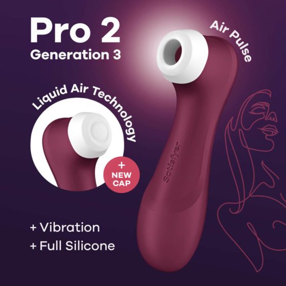 Satisfyer Pro 2 Gen3 - nabíjecí stimulátor na klitoris se vzduchovou vlnou (bordó)