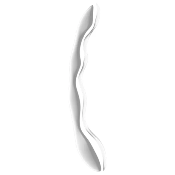 Satisfyer Cosmic Crest 2 - vlnitý ocelový dildo - stříbrná
