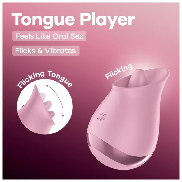 Satisfyer Tongue Player - vibrátor na klitoris s jazýčkem - růžový