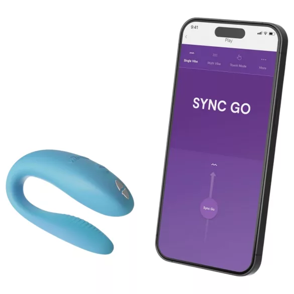 We-Vibe Sync Go - párový vibrátor - chytrý, dobíjecí - tyrkysový