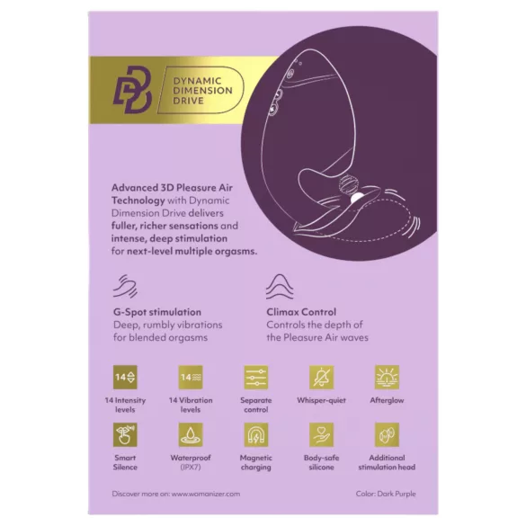 Womanizer Next Duo - vibrátor na bod G a klitorální stimulátor - fialový