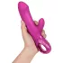 Fun Factory Bi Stronic Embrace - přirážející vibrátor s klitorálním raménkem (růžový)