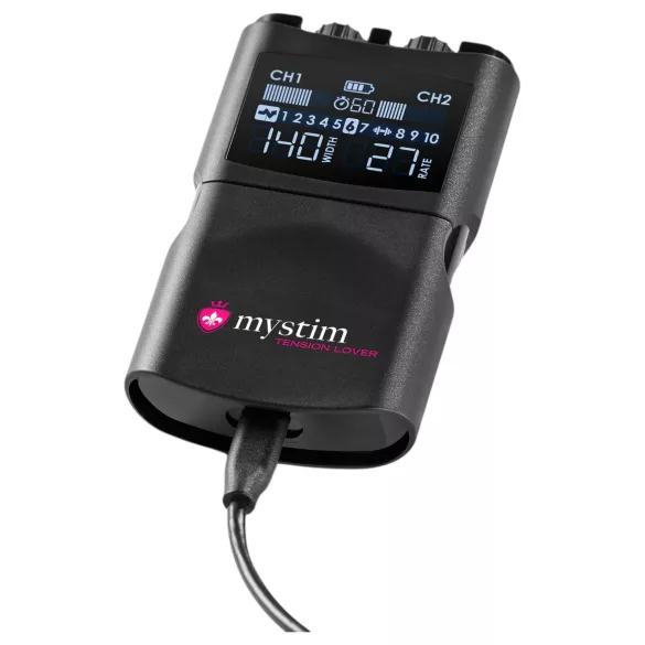mystim Tension Lover 2 - elektro stimulátor sada - digitální - černý