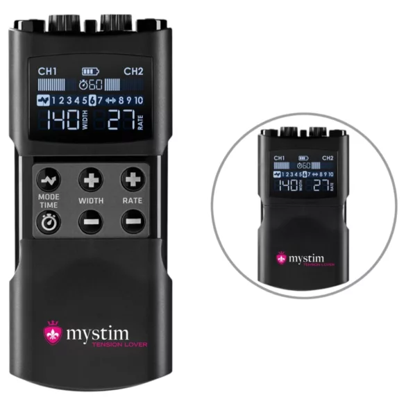 mystim Tension Lover 2 - elektro stimulátor sada - digitální - černý