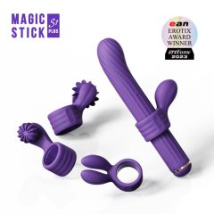 Magic Stick - vibrátor s vyměnitelnou hůlkou (fialový)