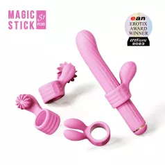   Magic Stick - vibrátor s vyměnitelnými nástavci (růžový)