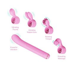 Magic Stick - vibrátor s vyměnitelnou hůlkou (růžový)