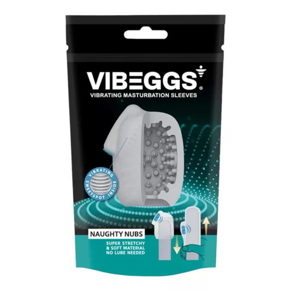 VIBEGGS - vibrační vajíčko masturbátor - s výstupky - bílá