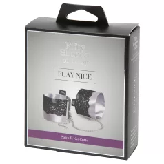 Fifty Shades of Grey - saténová pouta - stříbrná