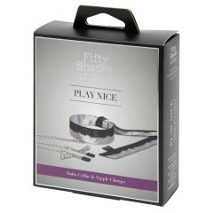   Fifty Shades Play Nice - nipple clips with collar (black-silver)