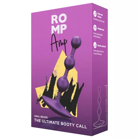 ROMP Amp - anální dildo s perlami - fialové
