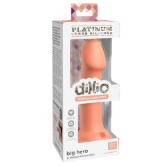   Dillio Big Hero - Silikonové dildo se svorkou (17 cm) - oranžové