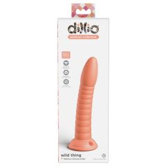   Dillio Wild Thing - silikonové dildo s drážkami (19 cm) - oranžové