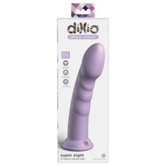   Dillio Super Eight - akrylové silikonové dildo s lepivými prsty (21 cm) - fialové