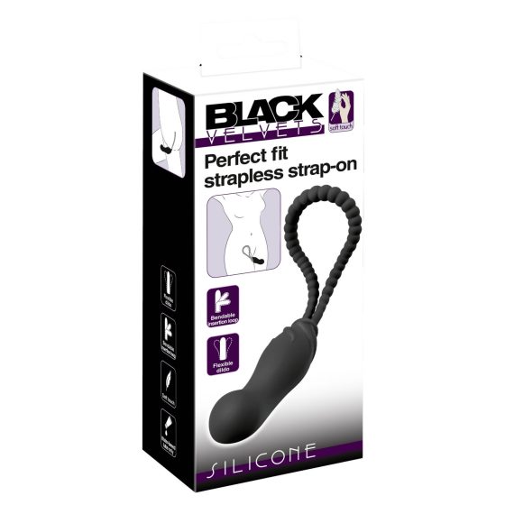 Black Velvet Perfect Fit - připínací dildo bez ramínek (černé)
