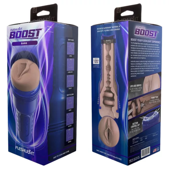 Fleshlight Boost Bang - realistická umělá vagína masturbátor - přírodní