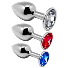 Alive - anální plug set - kovový - stříbrný