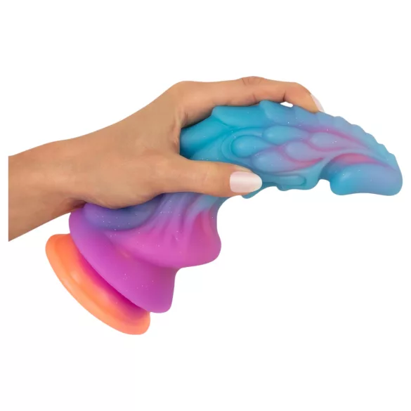 Beasty Cocks - dildo mimozemšťan - silikon - modro-oranžový