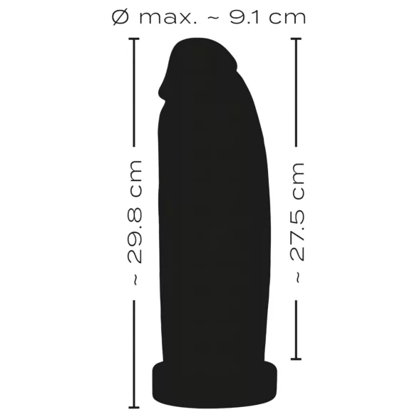 realistixxx Real Giant - giga dildo - 30 cm (černý)