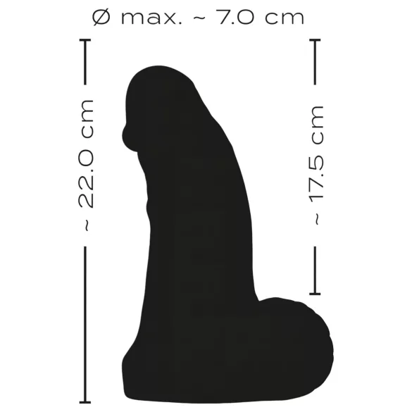 Realistixxx - realistický dildo s varlaty - velký - černý - 22 cm
