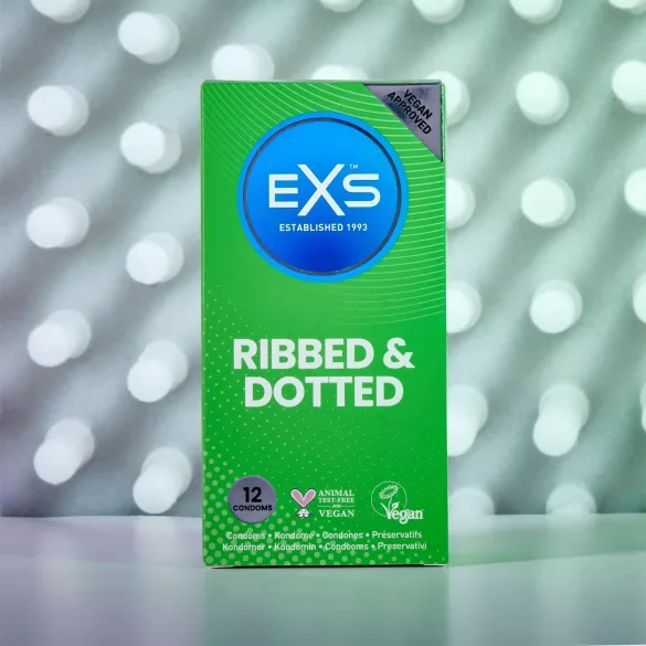 EXS - prezervativ s žebrováním a výstupky - 12 kusů