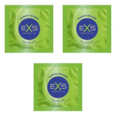 EXS Glow - veganský svítící kondom (3ks)