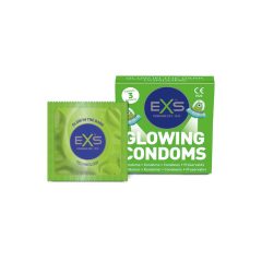 EXS Glow - veganský svítící kondom (3ks)