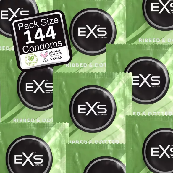 EXS - kondomy s vroubky a výstupky - 144 ks