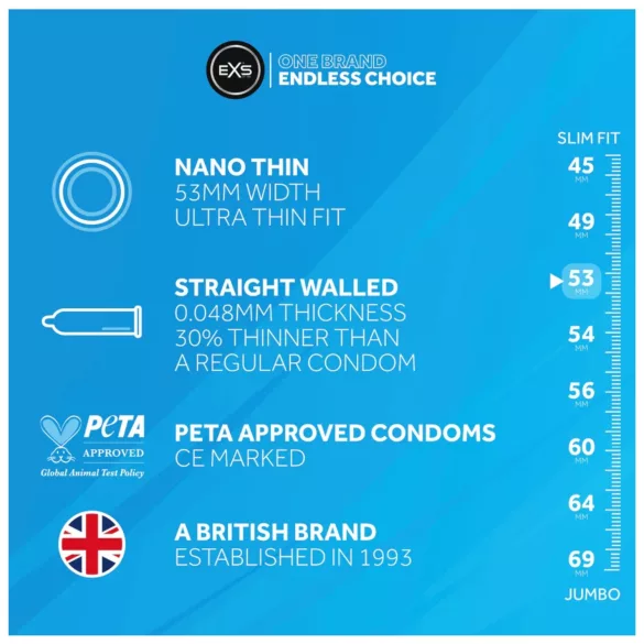 EXS - extra tenký kondom - ultravlákný - 3 kusy