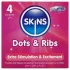 Skins - kondom s drážkami a tečkami - balení 4 ks
