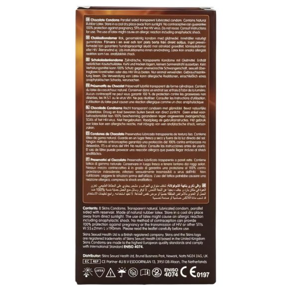Skins - kondomy s čokoládovou příchutí - 8 ks