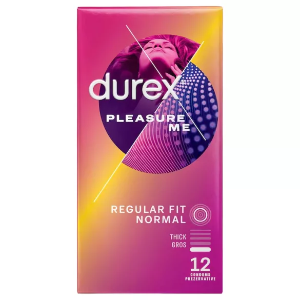 Durex Pleasure Me - kondomy s drážkami a tečkami - 12 ks