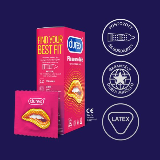 Durex Emoji PleasureMe - vroubkované-tečkované kondomy (12ks)