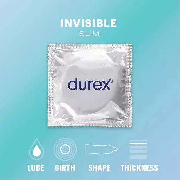 Durex Invisible Slim - tenké kondomy - 10 ks