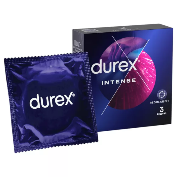 Durex Intense - kondomy s vroubky a výstupky - 3 ks