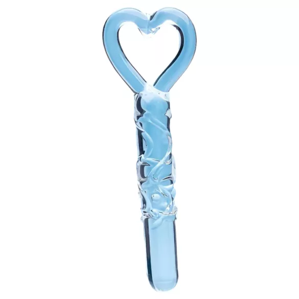 Clarity - skleněné dildo srdcová rukojeť - čiré