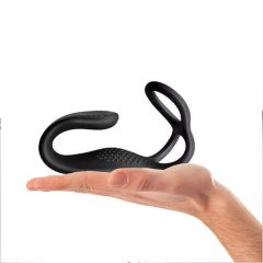   Rocks-Off - dobíjecí rádiem řízený anální vibrátor s kroužkem na penis (černý)