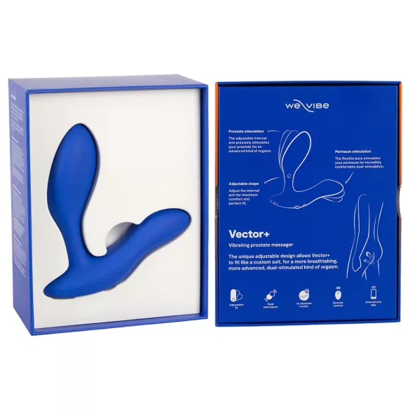 We-Vibe Vector+ - anální vibrátor s vibrací - dobíjecí, chytrý, modrý