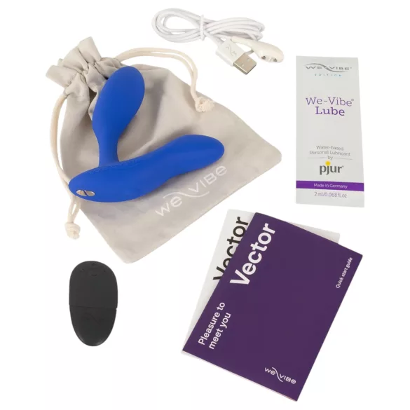 We-Vibe Vector+ - anální vibrátor s vibrací - dobíjecí, chytrý, modrý
